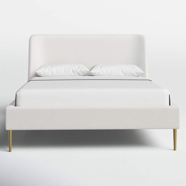 White upholstered wingback headboard discount